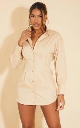 Prettylittlething Bézs Női Ruha Mini Pamut Ing Prettylittlething M