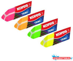 Kores Radír, KORES "Trino", vegyes neon színek (COR_IK40503)