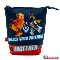 LEGO® Tolltartó, cipzáras, pop-up, LEGO "Ninjago Together", kék-piros-mintás (COR_L53324)