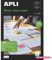 APLI Fotópapír, lézer, A4, 160 g, fényes, kétoldalas, APLI "Premium Laser (COR_LEAA11817)