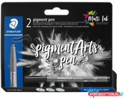 STAEDTLER Filctoll, 1 mm, kúpos, 2 db, STAEDTLER® "Pigment pen 376", intenzív fekete (TS37699BK210) - nyomtassotthon