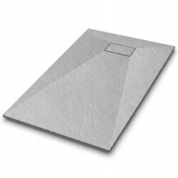 tech globe Zuhanytálca 100x90 szürke téglalap alakú vágott alacsony Smc szifon (TS-TRAY-A-100X90-GREY)