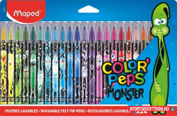 Maped Filctoll készlet, 2, 8 mm, kimosható, MAPED "Color'Peps Monster" 24 különböző szín (IMA845401) - nyomtassotthon