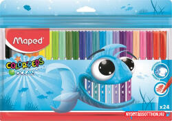Maped Filctoll készlet, 2 mm, kimosható, MAPED "Color'Peps Ocean", 24 különböző szín (IMA845722)