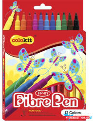 COLOKIT Filctoll készlet, COLOKIT "FibrePen", 12 különböző szín (FOFP01) - nyomtassotthon