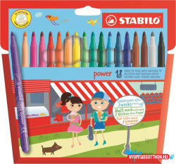 STABILO Filctoll készlet, 2 mm, STABILO "Power", 18 különböző szín (TST28018)