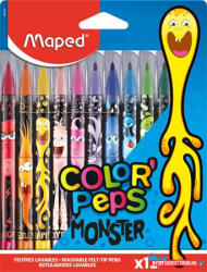 Maped Filctoll készlet, 2, 8 mm, kimosható, MAPED "Color'Peps Monster" 12 különböző szín (COR_IMA845400)
