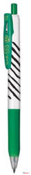Zebra Zseléstoll, 0, 33 mm, nyomógombos, csíkos test, ZEBRA "Sarasa Clip", zöld (TZ48294) - nyomtassotthon