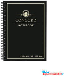 Concord Spirálfüzet, A5, vonalas, 70 lap, CONCORD, fekete (COR_PUCO8959)