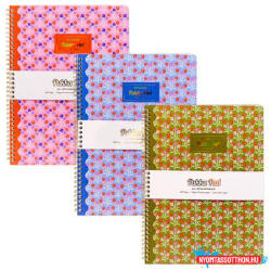 Pukka Pad Spirálfüzet, A4+, vonalas, 100 lap, PUKKA PAD "Floral Jotta Notebook", vegyes minta (COR_PUP2143)