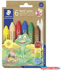 STAEDTLER Zsírkréta, jumbo, hatszögletű, STAEDTLER "Noris Junior 224", 6 különböző szín (COR_TS224C6)