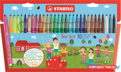 STABILO Filctoll készlet, 0, 7 mm, STABILO "Trio A-Z", 30 különböző szín (TST37830) - nyomtassotthon