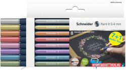 Schneider Metálfényű rollertoll készlet, 0, 4 mm, SCHNEIDER "Paint-It 050" 8 különböző szín (COR_TSC050V8)
