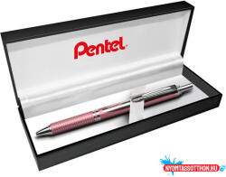 Pentel Zseléstoll, 0, 35 mm, nyomógombos, rózsaszín tolltest, PENTEL "EnerGel BL-407" fekete, ajándék kék tollbetéttel (PENBL407P) - nyomtassotthon