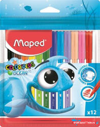 Maped Filctoll készlet, 2 mm, kimosható, MAPED "Color'Peps Ocean", 12 különböző szín (IMA845720)