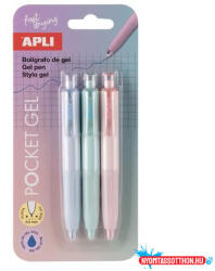 APLI Mini zseléstoll, 0, 5 mm, nyomógombos, APLI "Pocket Gel", vegyes pasztell színek (COR_LCA20499)
