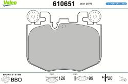 VALEO Set placute frana VALEO 610651 (610651)