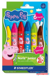 STAEDTLER Zsírkréta, hatszögletű, jumbo, STAEDTLER „Noris® junior 224, Peppa malac, 6 szín (COR_TS224C6L1)