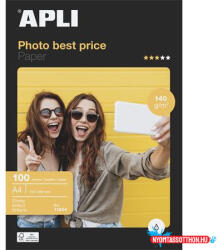APLI Fotópapír, tintasugaras, A4, 140 g, fényes, APLI "Best Price (COR_LEAA11804)