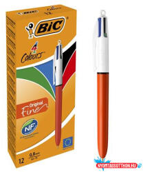BIC Golyóstoll, 0, 3 mm, nyomógombos, négyszínű, BIC "4 Colours Fine (COR_BC982867)