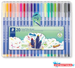 STAEDTLER Filctoll készlet, 1 mm, STAEDTLER "Triplus 323", 20 különböző szín (COR_TS323SB20)
