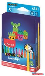 Maped Filctoll készlet, 3, 7 mm, kimosható, dobozos, MAPED „Color'Peps Long Life 2, 12 különböző szín (IMA844006) - nyomtassotthon
