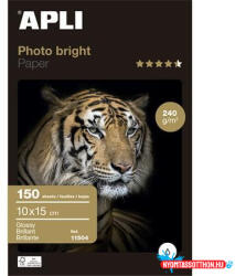 APLI Fotópapír, tintasugaras, 10x15 cm, 240 g, fényes, APLI "Photo Bright (COR_LEAA11504)