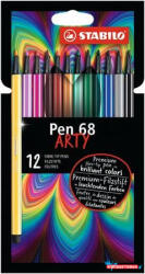 STABILO Filctoll készlet, 1 mm, STABILO "Pen 68 ARTY", 12 különböző szín (TST68121) - nyomtassotthon