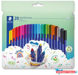 STAEDTLER Filctoll készlet, 1 mm, STAEDTLER "Triplus 323", 20 különböző szín (COR_TS323C20)