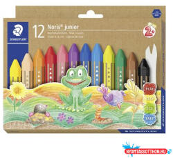 STAEDTLER Zsírkréta, jumbo, hatszögletű, STAEDTLER "Noris Junior 224", 12 különböző szín (TS224C12)