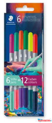 STAEDTLER Filctoll készlet, 1/3 mm, kétvégű, kimosható, STAEDTLER® "3280", Multiverzum 1, 6 különböző szín (COR_TS3280C6E21)