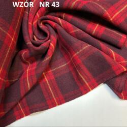  Kabátrács, 50% gyapjú, bordó (wzór 43)