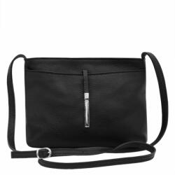  Flóra Prémium Valódi Bőr Női Keresztpántos Táska Fekete (na-3112-black)