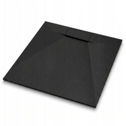 tech globe Zuhanytálca 70x70 fekete szögletes vágott alacsony Smc szifon (TS-TRAY-C-70X70-BLACK)