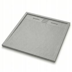 tech globe Zuhanytálca 80x80 szürke szögletes vágott alacsony Smc szifon (TS-TRAY-B-80X80-GREY)