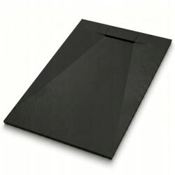 tech globe Zuhanytálca 100x80 fekete téglalap alakú vágott alacsony Smc szifon (TS-TRAY-C-100X80-BLACK)