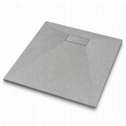 tech globe Zuhanytálca 80x80 szürke szögletes vágott alacsony Smc szifon (TS-TRAY-A-80X80-GREY)