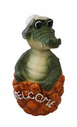 Impuls Kerti Dekoráció Figura Krokodil Ananász Felirat Welcome 8, 5x 8x 14, 5cm (09876)