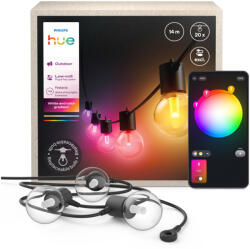 Philips Kültéri kerti fényfüzér 14m IP65 20LED RGB SMART okos Bluetooth ZigBee White and Color Ambiance Festavia EXT bővítő Philips HUE (8721103062857)