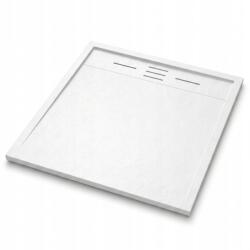 tech globe Zuhanytálca 80x80 fehér szögletes vágott alacsony Smc szifon (TS-TRAY-B-80X80-WHITE)