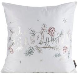Takoy Karácsonyi bársony díszpárnahuzat 45x45 cm fehér-arany fényes mintával