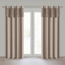 Takoy Sötétbézs velúr sötétítő függöny 3D-s rózsa applikációval ringlivel 140x250 cm - ROSES Eva Minge