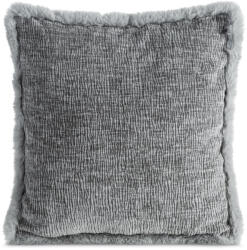 Takoy Zsenília díszpárnahuzat 45x45 cm acélszürke műszőrme szegéllyel BLANCA 03