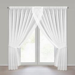 Takoy Fehér függöny etaminból csipkével díszítve 400x250 cm megkötővel, ráncolószalaggal - HESTIA
