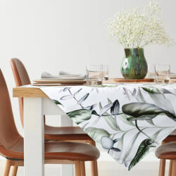 Takoy Bársony asztali futó fehér-olívaszínű 85x85 cm ELLEN monstera levélmintával DESIGN 92