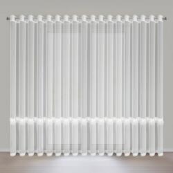 Takoy Fehér függöny mikrohálóból virágos applikációval díszítve 350x250 cm ringlivel - ISOLA
