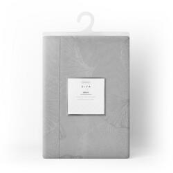 Takoy Față de masă gri 145x350 cm DIANA, decorată cu model jaquard frunze de ginkgo și o margine decorativă Fata de masa