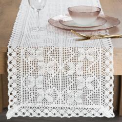 Takoy Csipkés asztali futó 40x180 cm fehér MARTHA boho stílusú