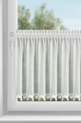 Takoy Fehér sifon vitrázs függöny hímzett applikációval 60x150 cm ráncolószalaggal - LILI