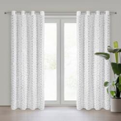 Takoy Fehér sifon sötétíő függöny 3D-s rózsamintával 140x250 cm ringlivel - ROSES Eva Minge